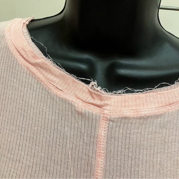 5/$20 Urban Outfitters Out From Under distressed oversized pink long sleeve S - Picture 4 of 16